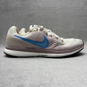 Nike Zoom Pegasus 34 Shoes Womens Size 10 White Blue Running Athletic 880560-105